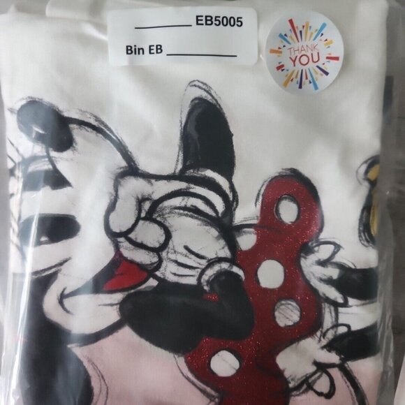 Disney Minnie Mouse Heart "Will You Be My Mickey?" Graphic Womens T-Shirt Size L - Picture 12 of 12